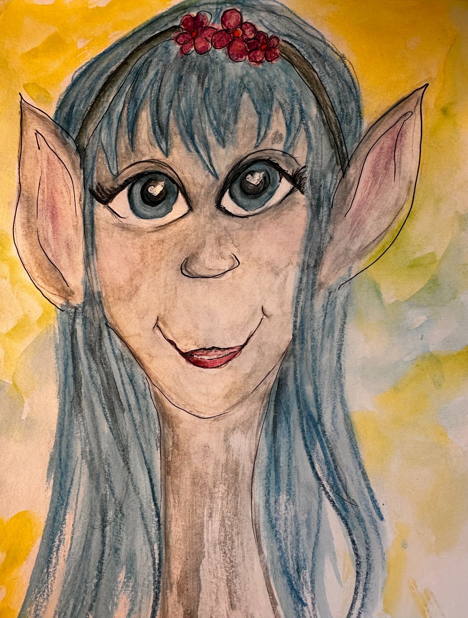 Lyra the fairy, watercolor illustration by Susan Higgins